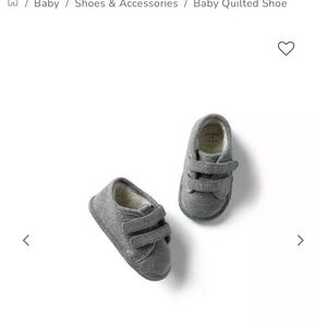 Janie and Jack Gray Quilted Baby Shoes 3 to 6 months EUC
